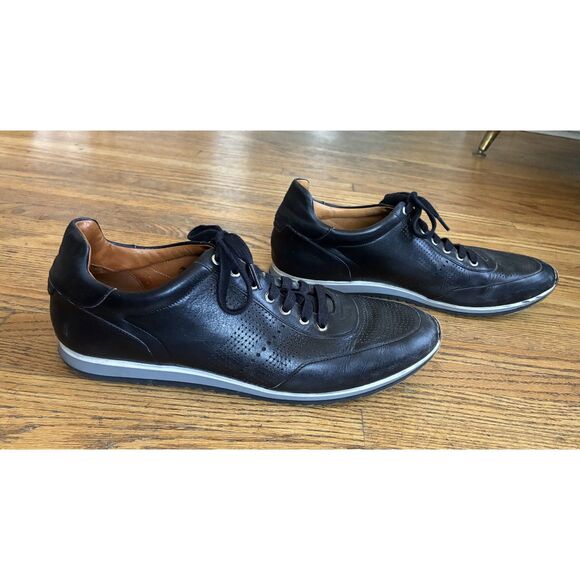 MAGNANNI Black Leather Sneakers Shoes   Mens Size 13 main image 4